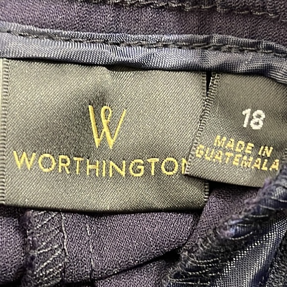 WORTHINGTON Women's Navy Blue Slim Fit Slacks/Pants with Pockets Size 18 NEW - Picture 7 of 10